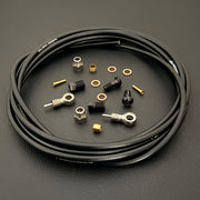 Shimano xtr hydraulic black kevlar brake hose kit with banjo fittings and Uberbike branding on a white background