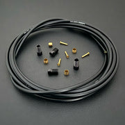 Shimano xtr hydraulic black kevlar brake hose kit with straight connector fittings and Uberbike branding on a white background