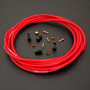 Shimano xtr hydraulic red kevlar brake hose kit with straight connector fittings and Uberbike branding on a white background