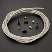 Shimano xtr hydraulic silver braid stainless brake hose kit with straight connector fittings and Uberbike branding on a white background