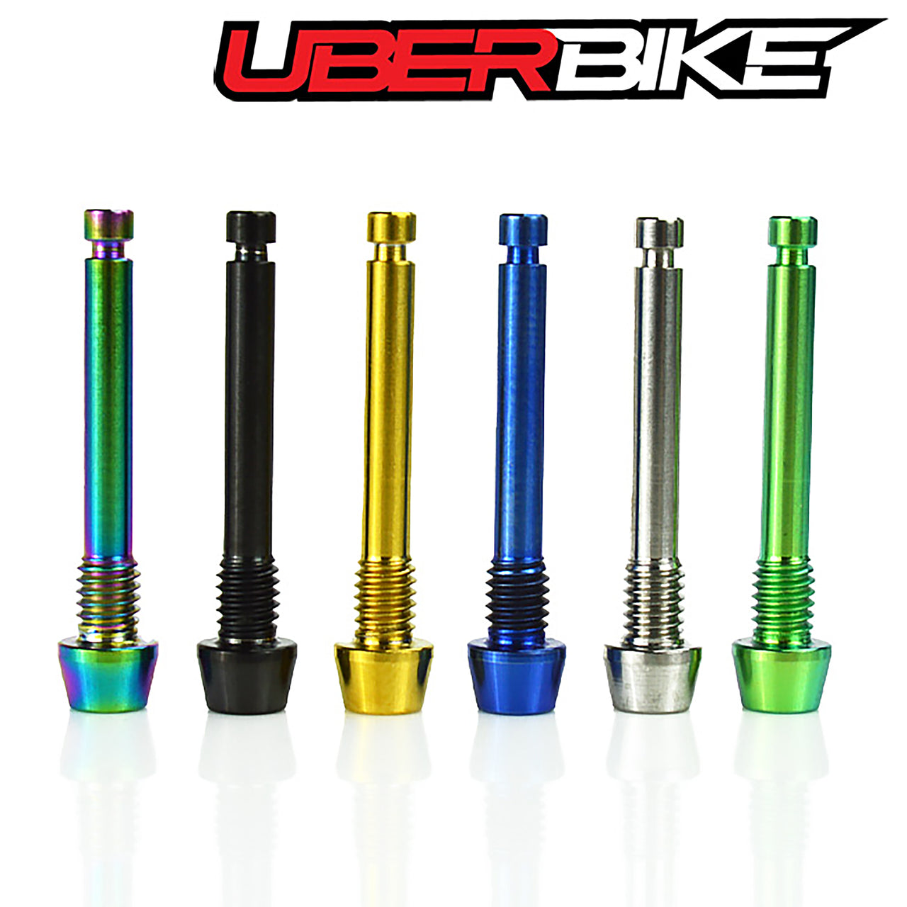 Uberbike Shimano Titanium Pad Retaining Pin Kit 25.6mm/28.2mm Length  - Colour Options