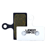 Shimano XT M8000 race matrix brake pads with Uberbike branding on a white background