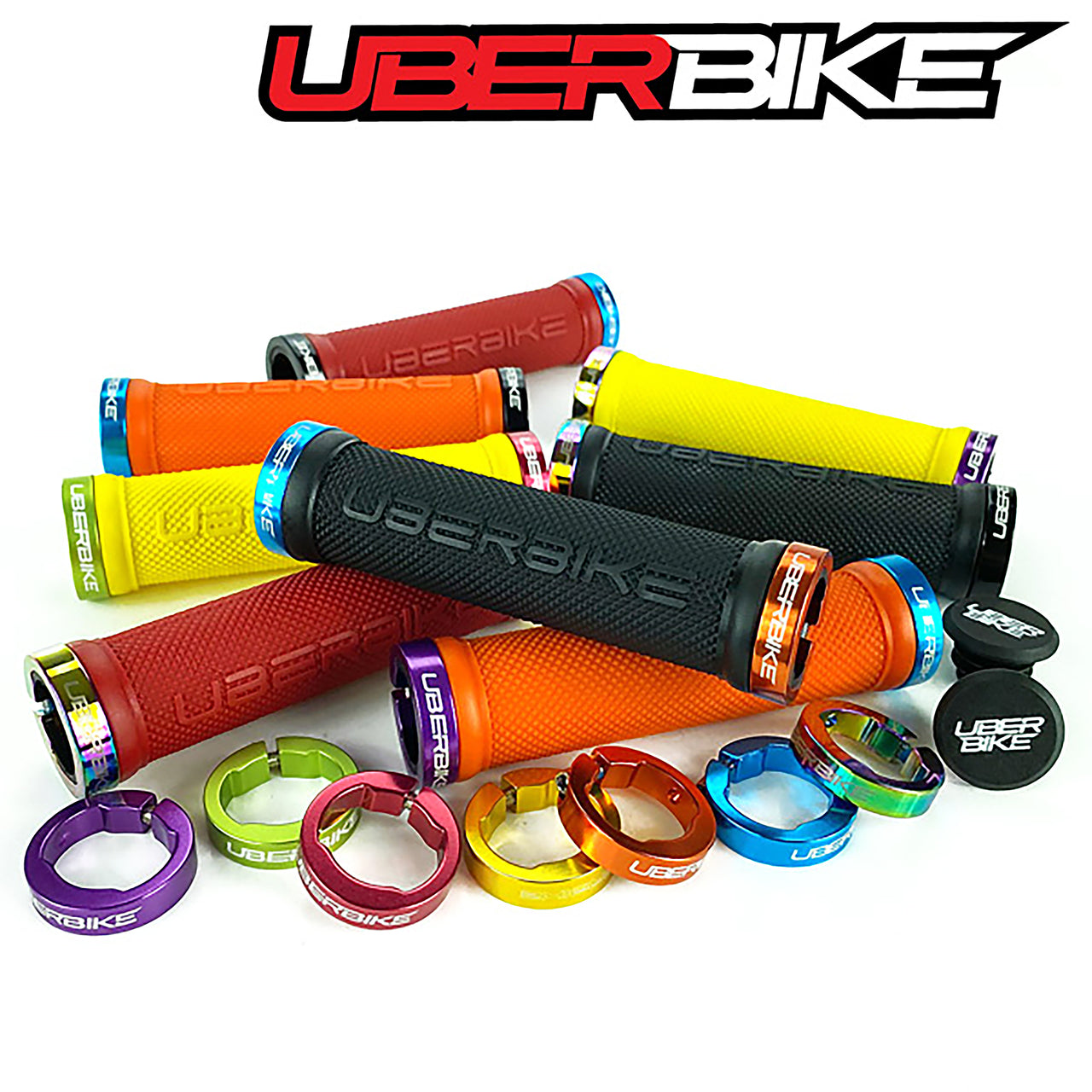 Uberbike Skinny Logo Lock On Grips - Grip Builder