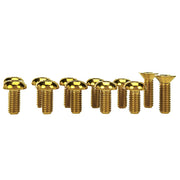 Gold titanium bolts for specialized levo on a white background