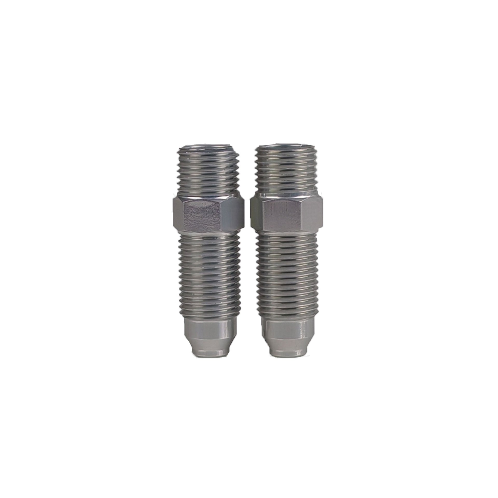 2 straight compression hydraulic fitting for a brake hose on a white background
