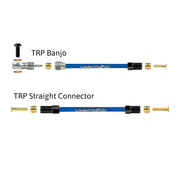 a diagram showing all the brake fittings for trp hydraulic brake hose kits on a white background