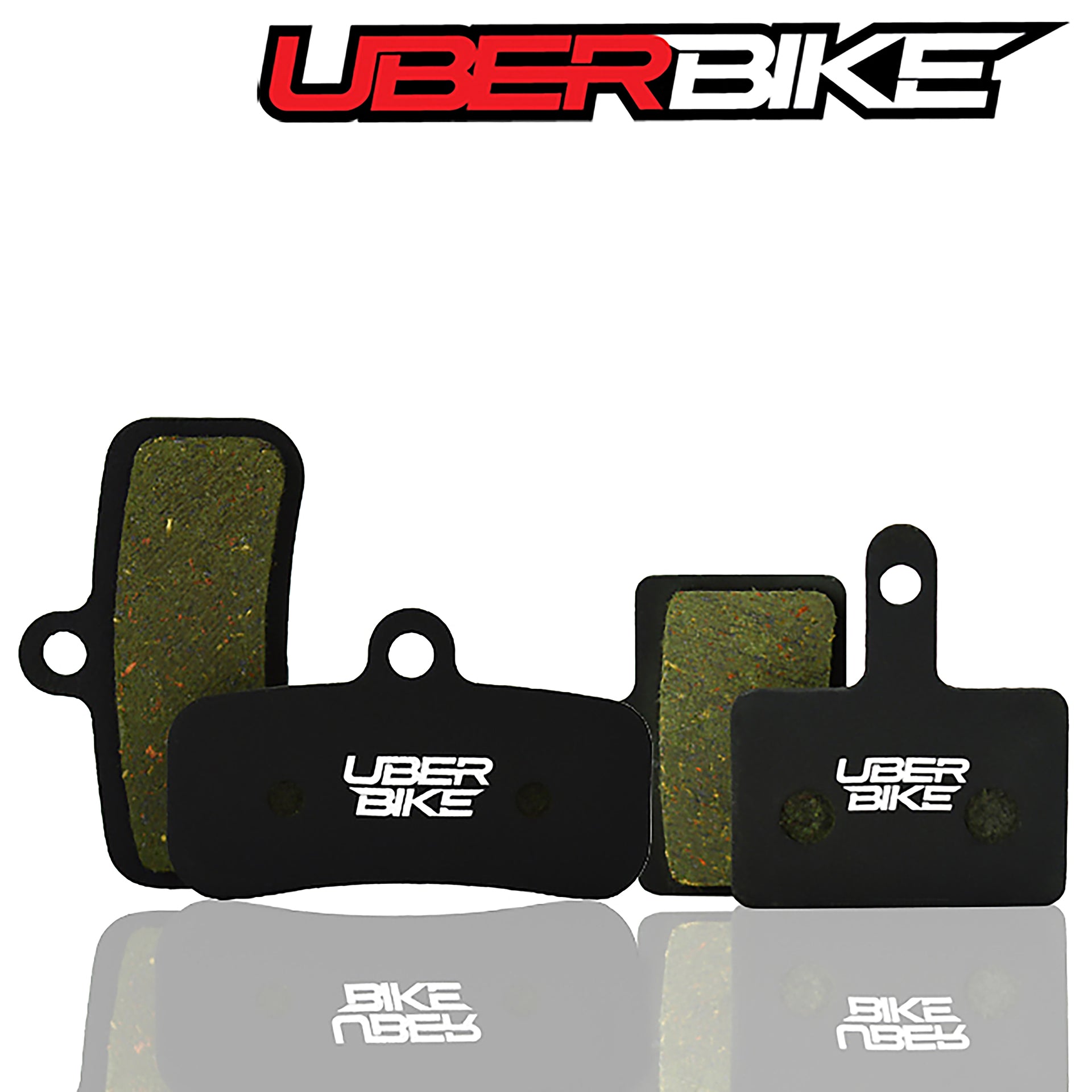 Uberbike brake pads on a white background with Uberbike branding.
