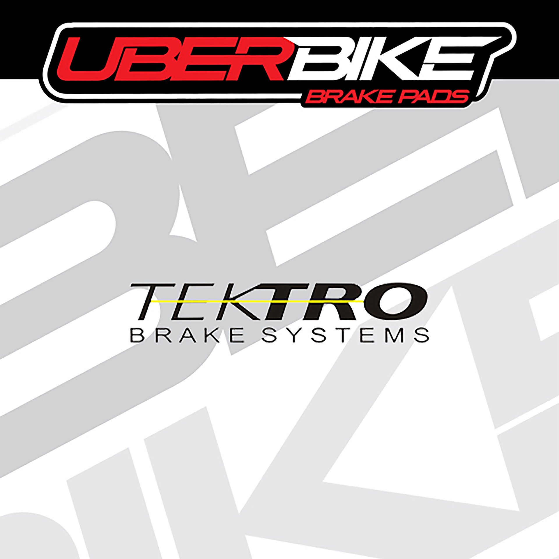 Tektro logo with Uberbike branding on a grey background