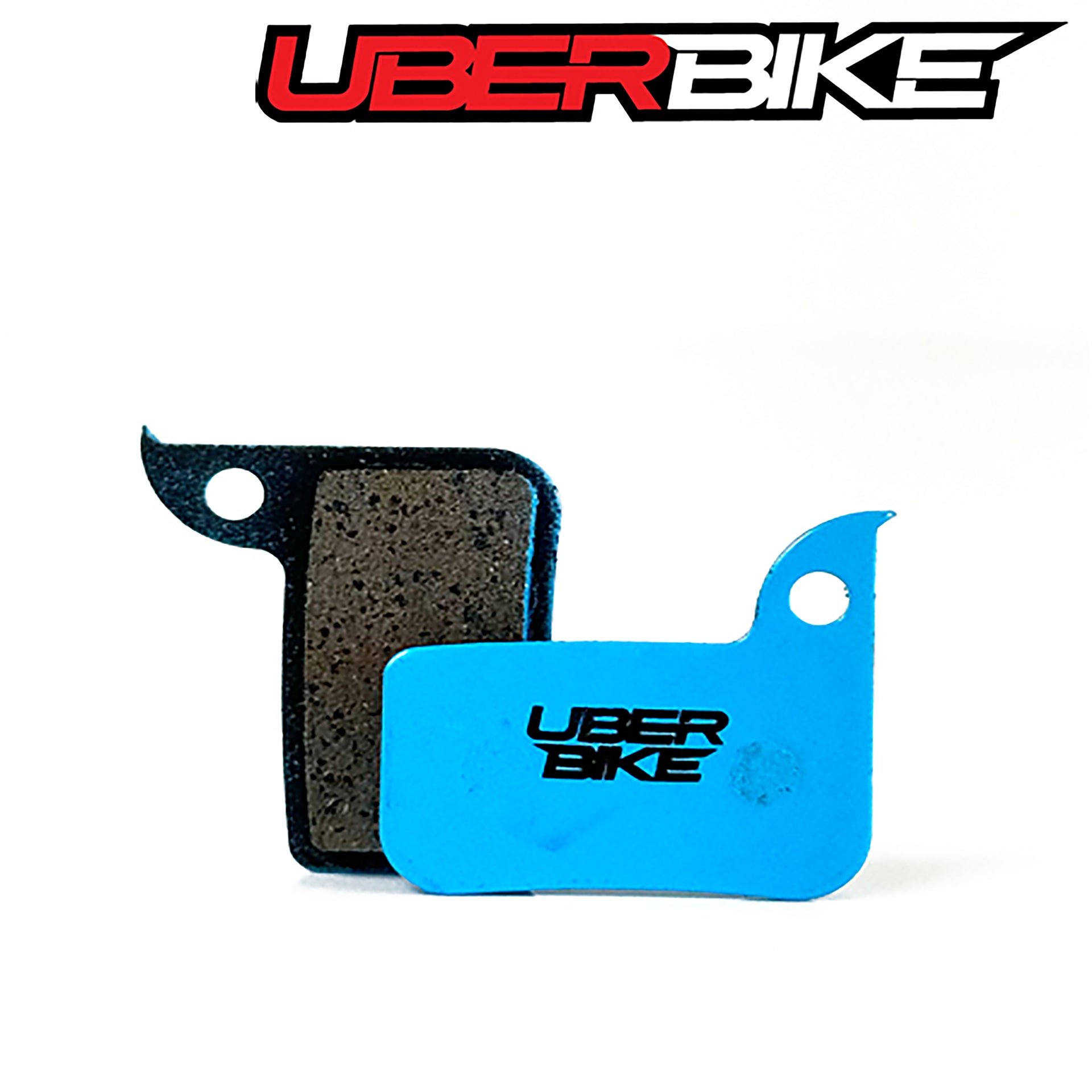 Uberbike E-Matrix MTB/ebike brake pads with Uberbike branding on a white background.