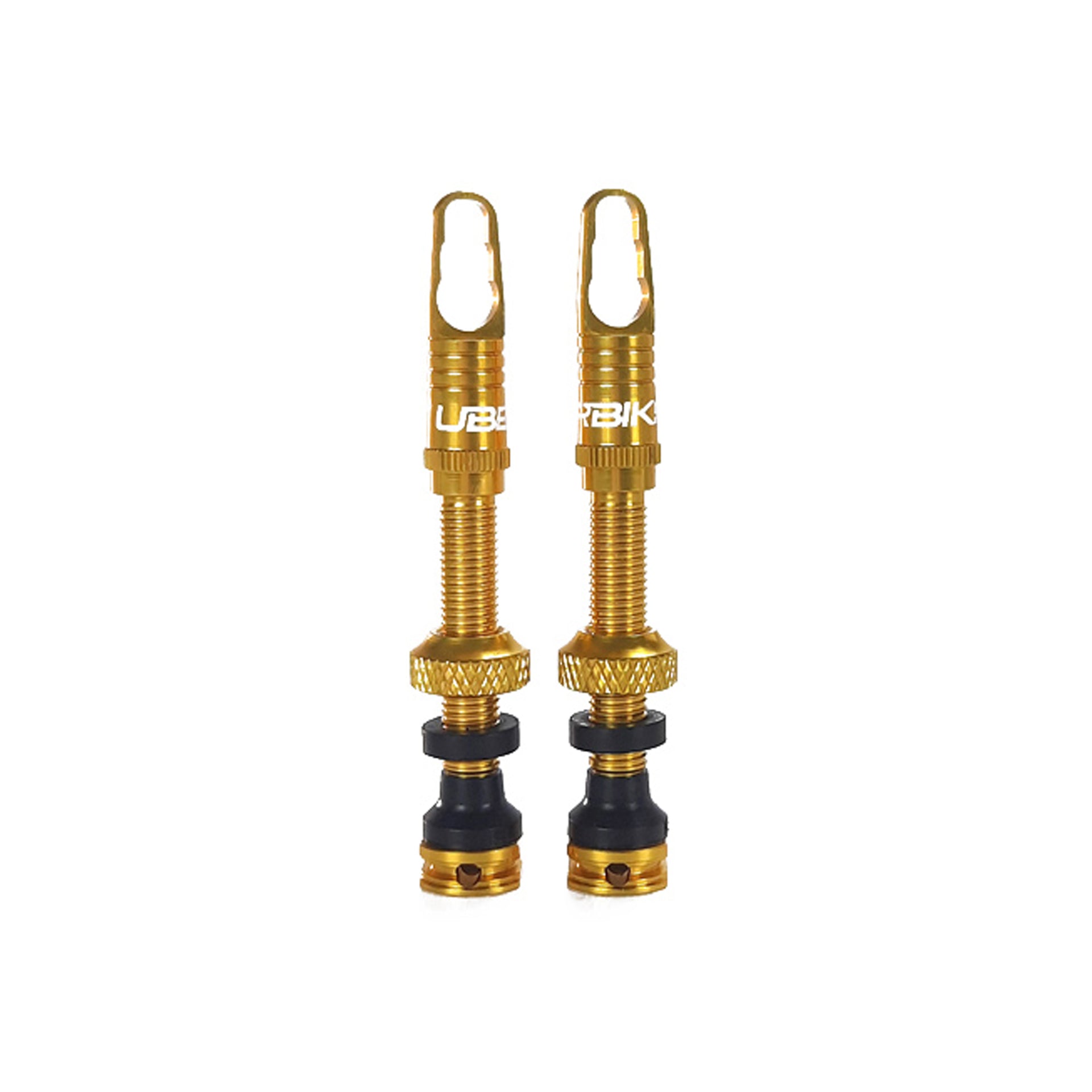 Gold airtech valves on a white background