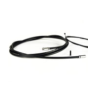 black gear cable with silver sealed ferrules on a white background