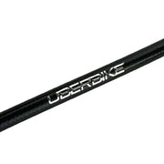 black hydraulic clarks brake hose with uberbike branding on a white background