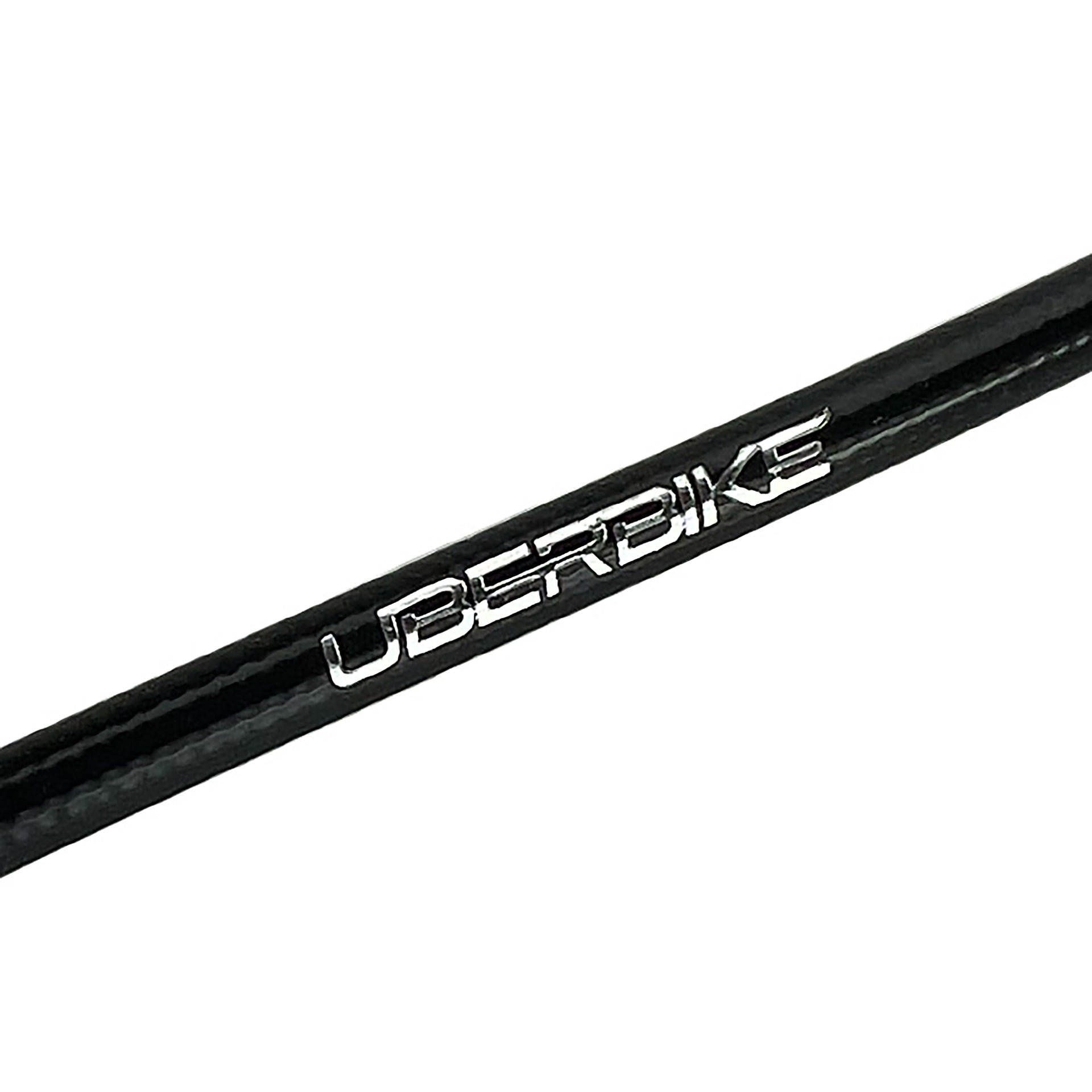 black hydraulic formula brake hose with uberbike branding on a white background