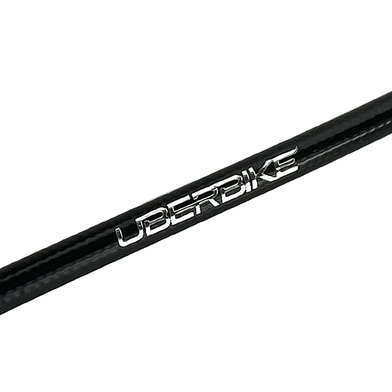 black hydraulic shigura brake hose with uberbike branding on a white background