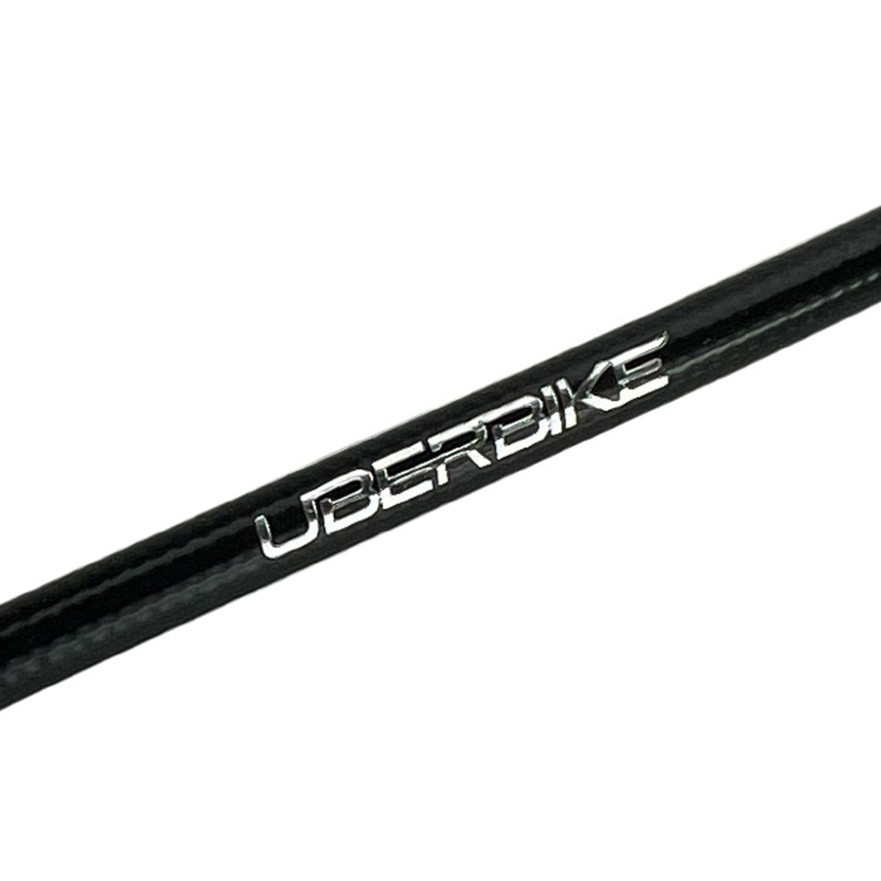 black hydraulic shimano brake hose with uberbike branding on a white background