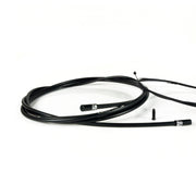 black road gear cable with black sealed ferrules on a white background