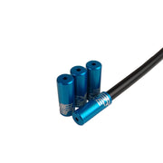 blue Uberbike branded gear ferrules on a white background