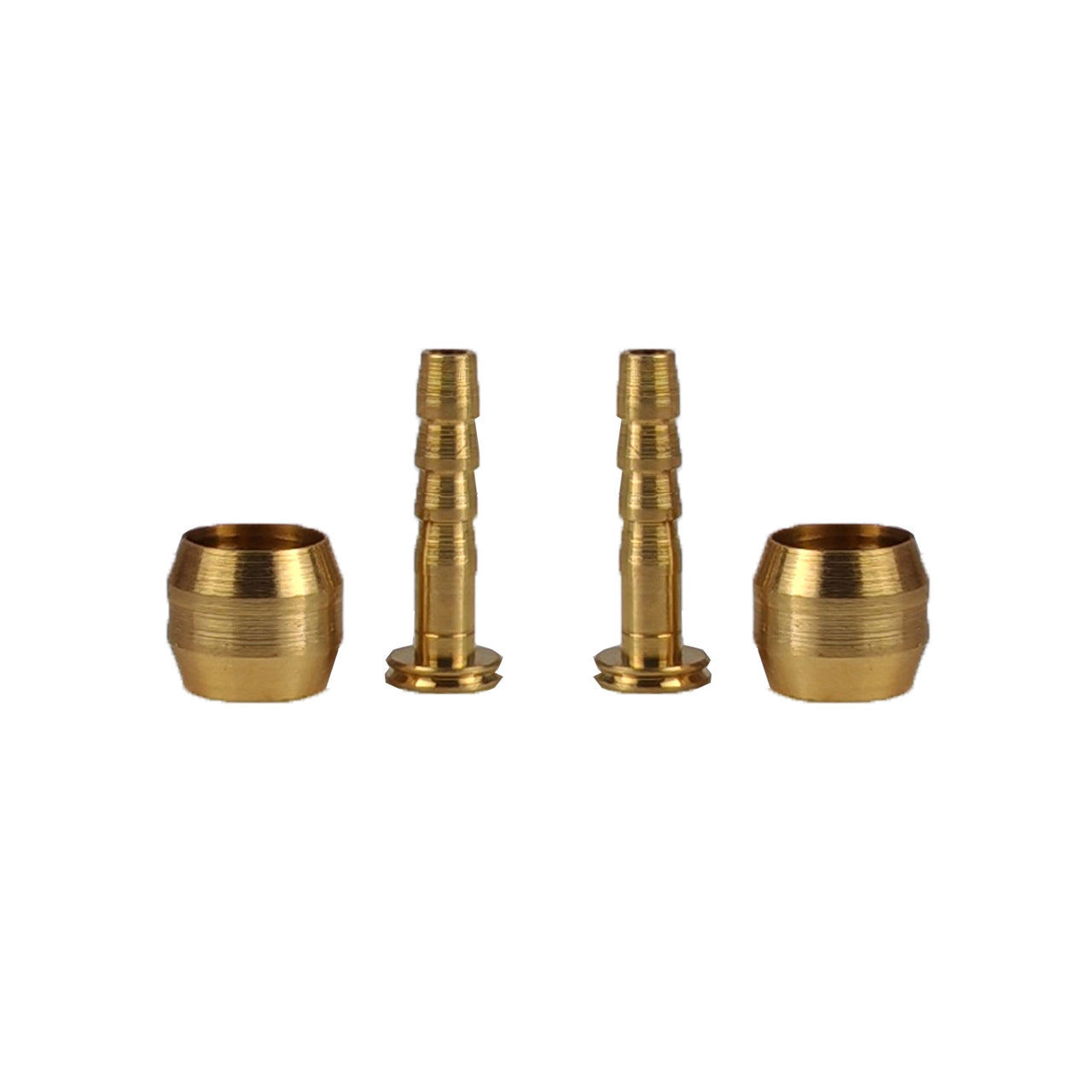x2 brass olive and inserts on a white background