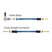 a diagram showing all the brake fittings for clarks hydraulic brake hose kits on a white background