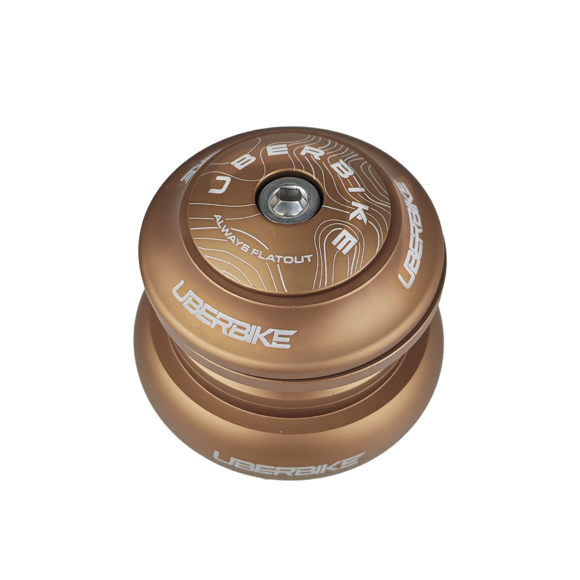 bronze external cup headset with Uberbike branding on a white background