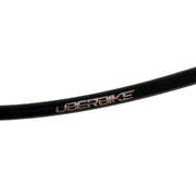 black formula hydraulic brake hose for aluminium fitting kit with Uberbike branding on a white background