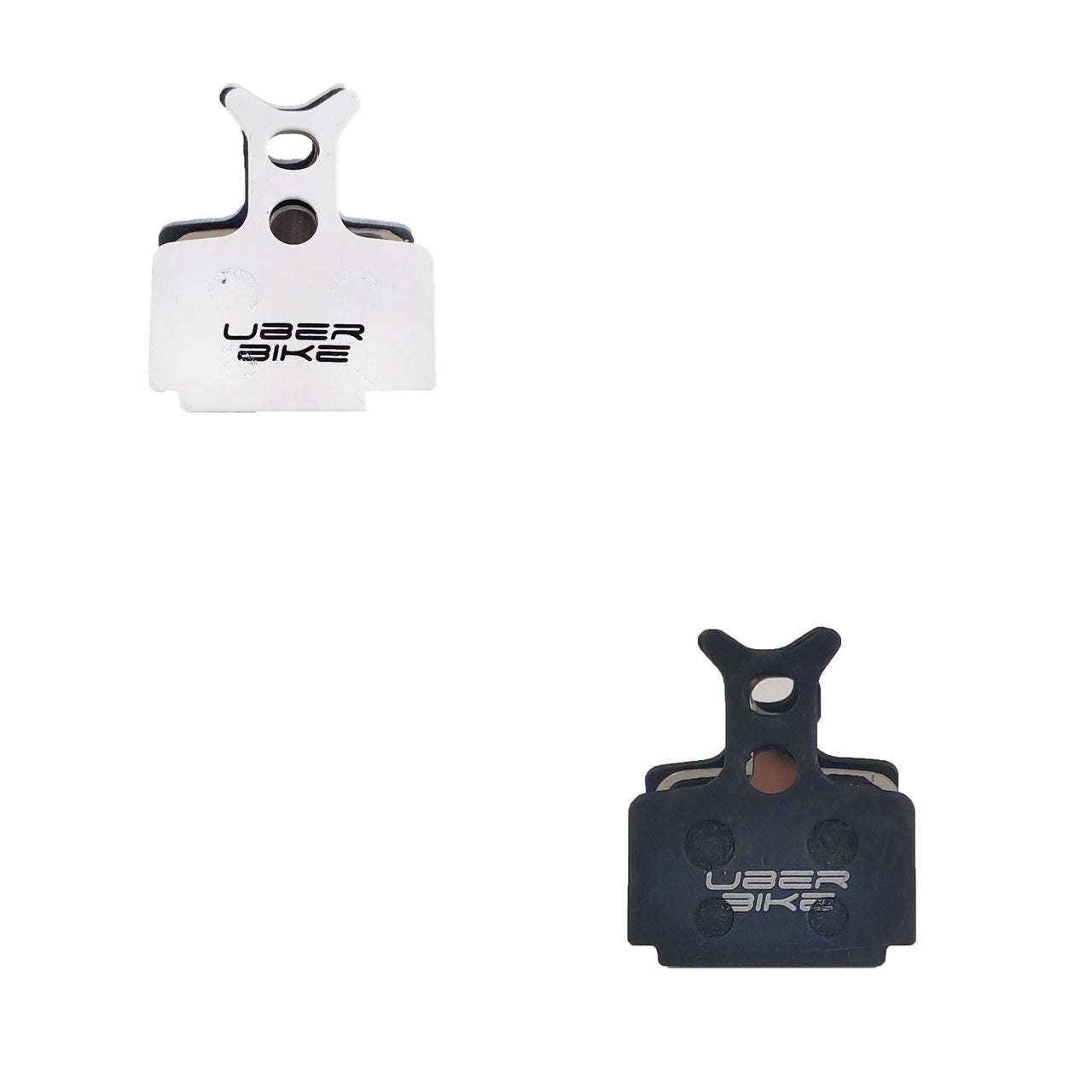 Two bike brake pad inserts for Formula cura 2  with 'UberBike' branding on a white background