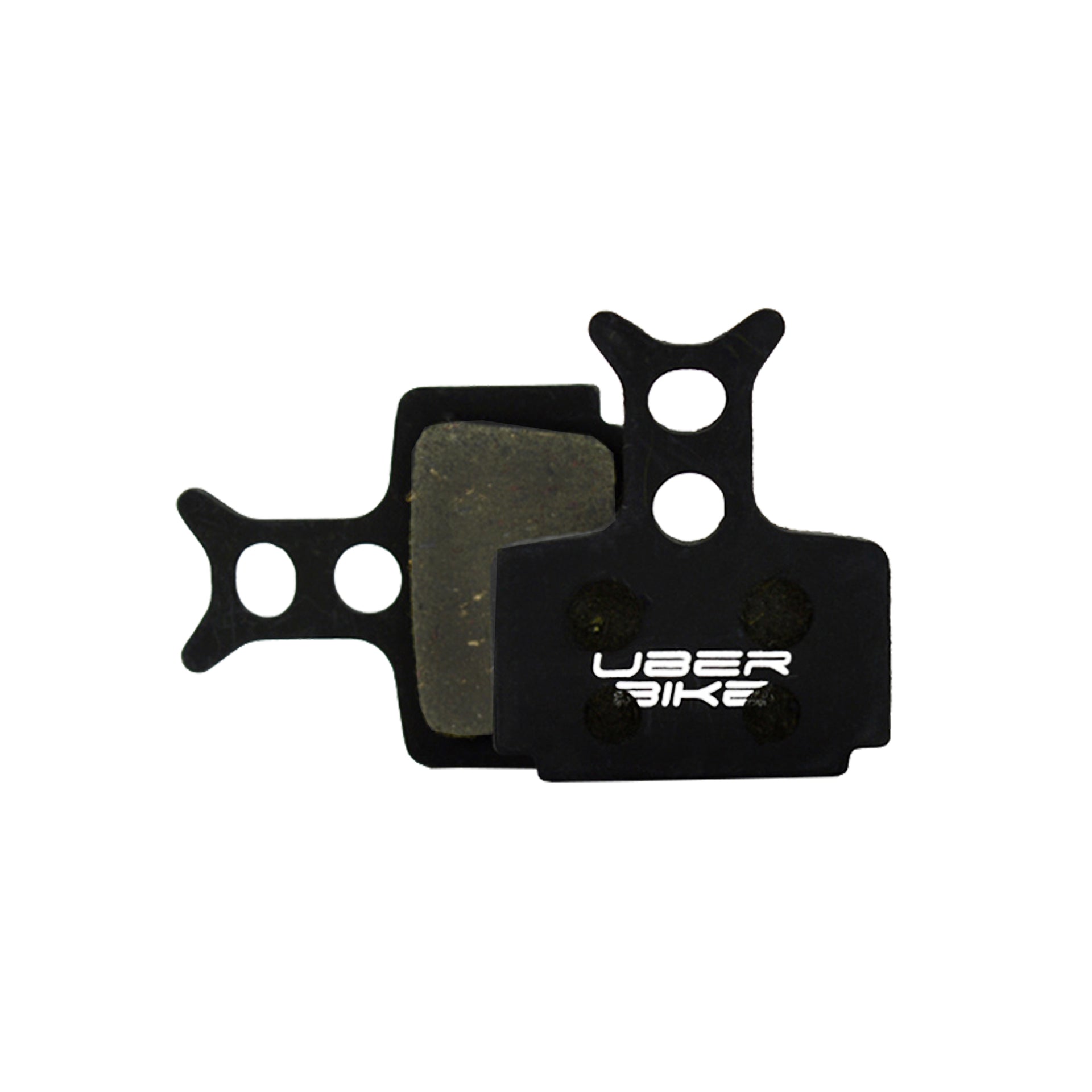 Formula Cura x semi metallic brake pads with Uberbike branding on a white background
