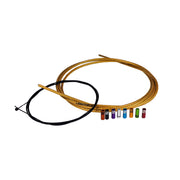gold gear cable kit with different coloured sealed ferrules on a white background
