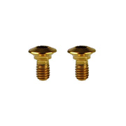 two gold shifter bolts on a white background