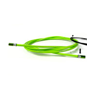 green gear cable with green sealed ferrules on a white background