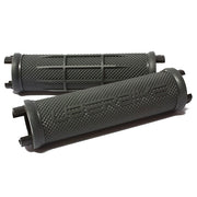 Grey half waffle bicycle grip inserts on a white background