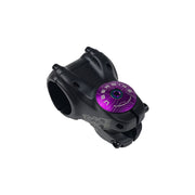 purple headset top cap with a oil slick bolt with uberbike branding on a white background