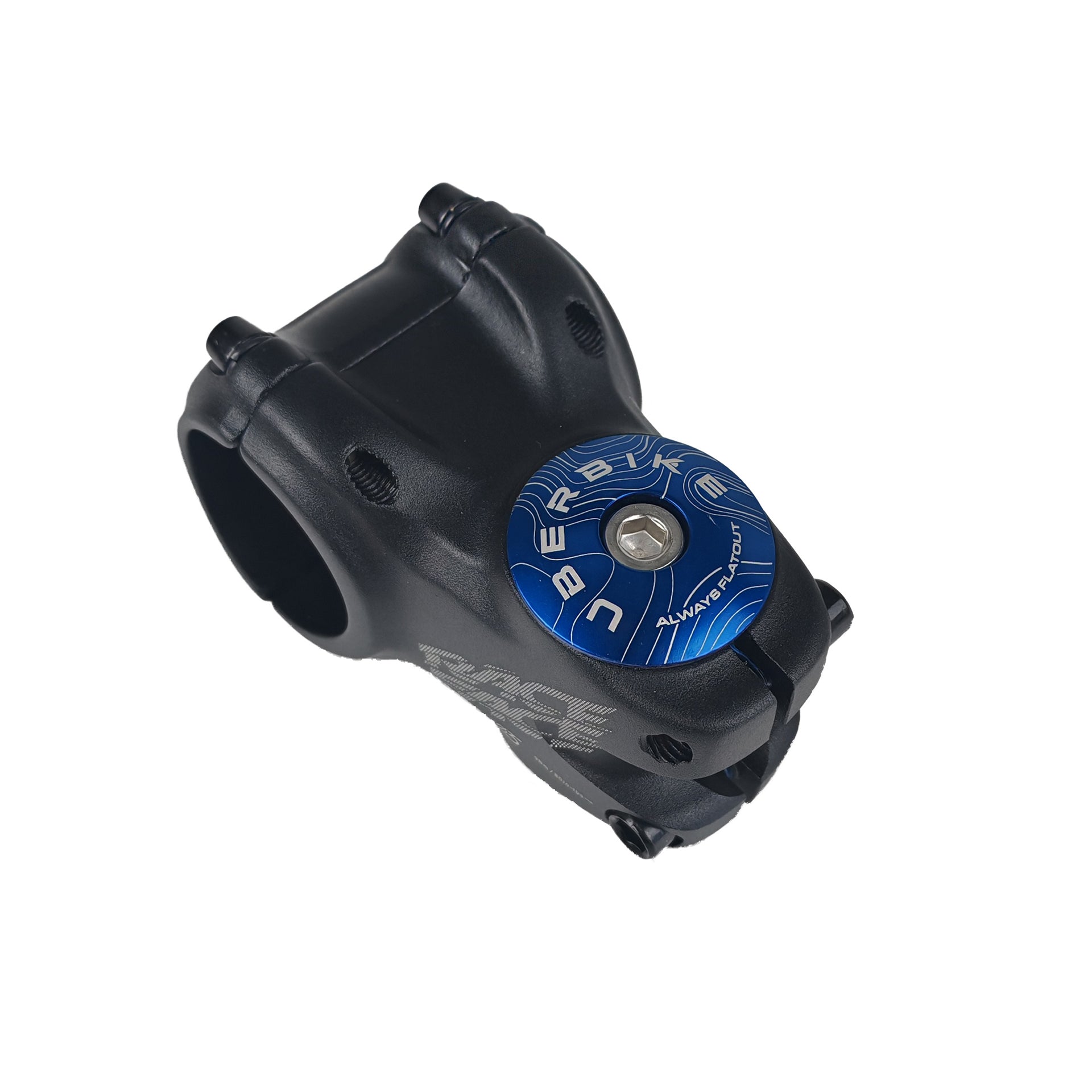 blue headset top cap in a stem on a white background