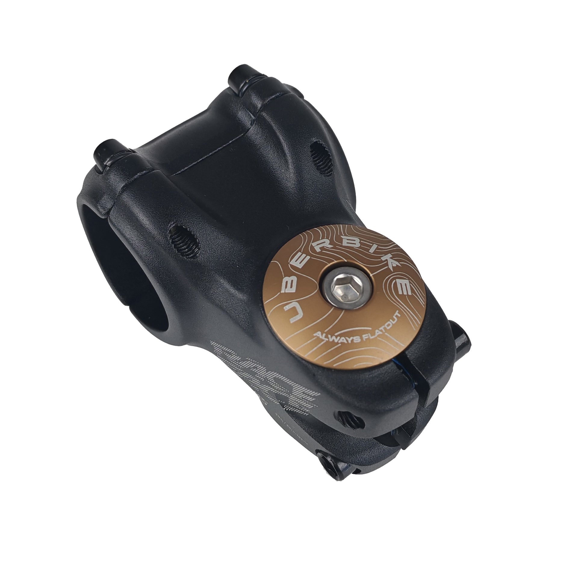 bronze headset top cap in a stem on a white background