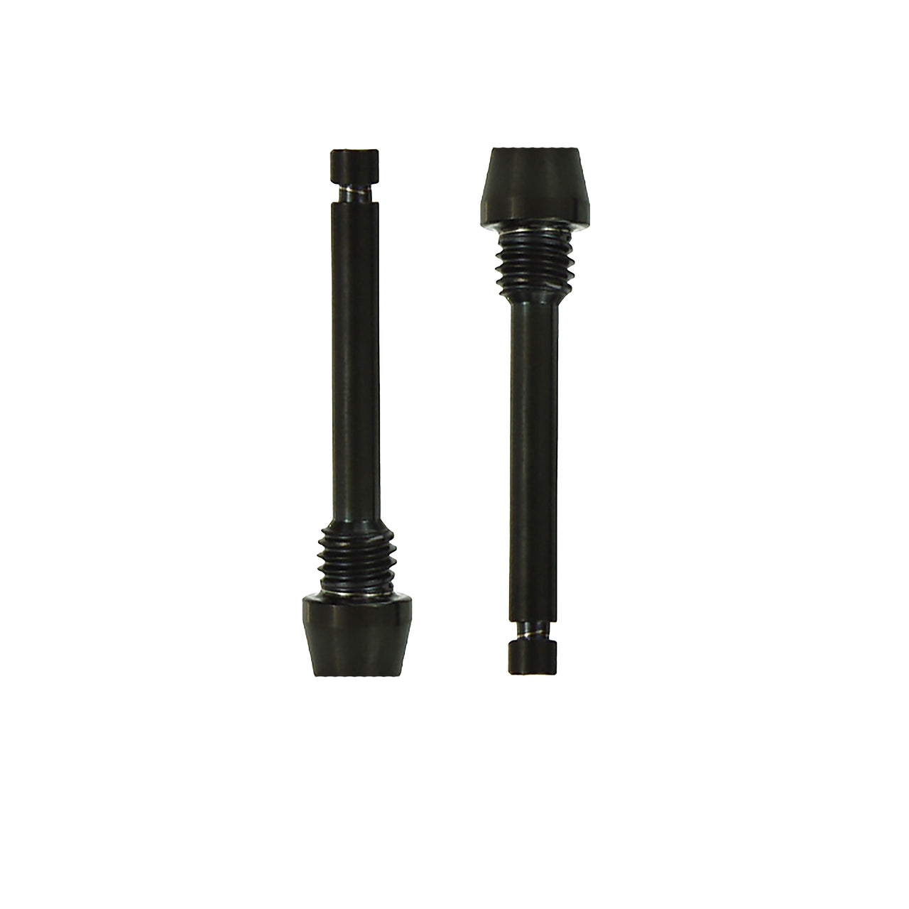 two black hope disc brake retaining pad pins on a white background