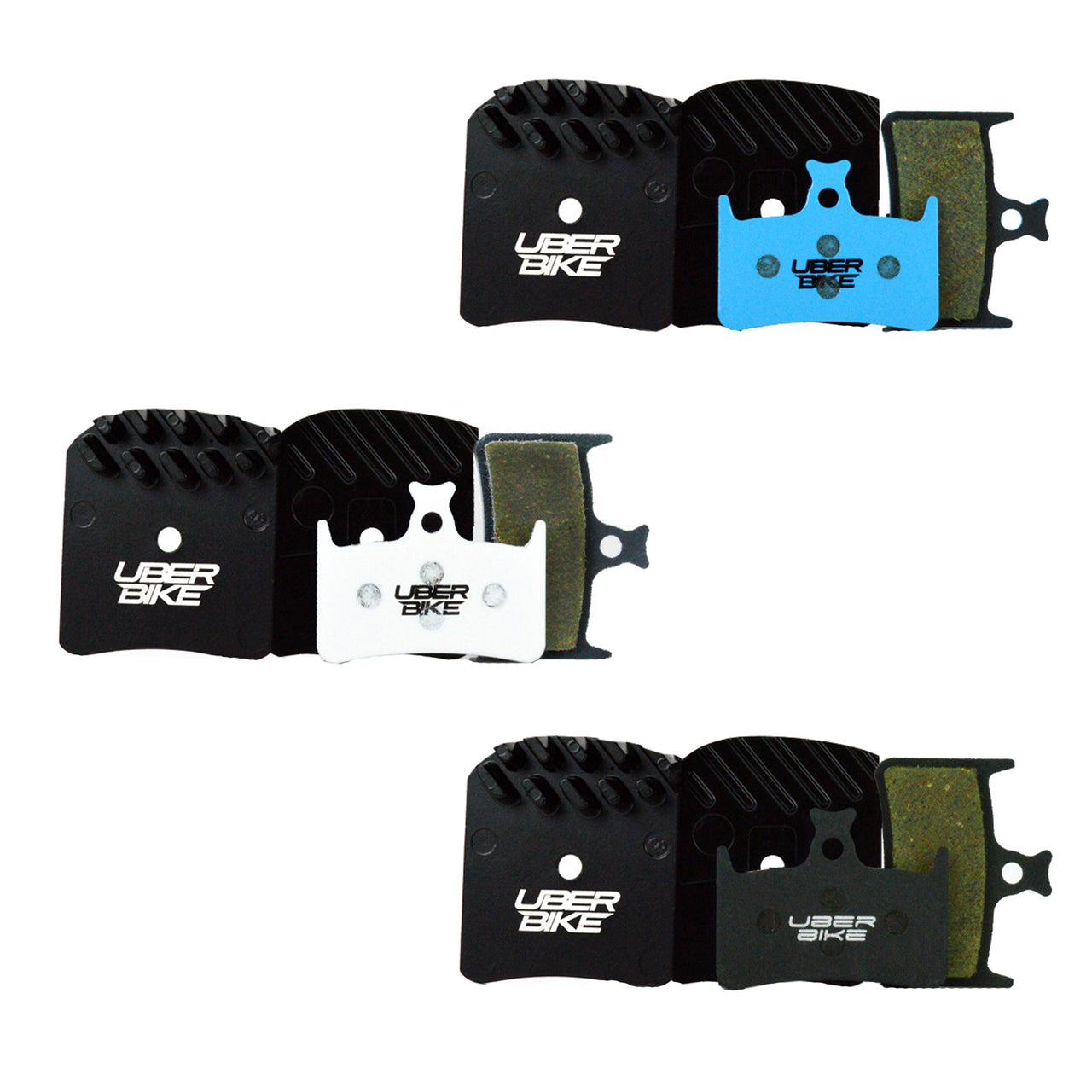 hope e4 finned brake pads with Uberbike branding on a white background