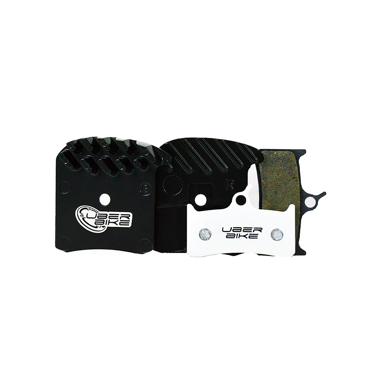 hope mono m4 finned race matrix disc brake pads with uberbike branding on a white background