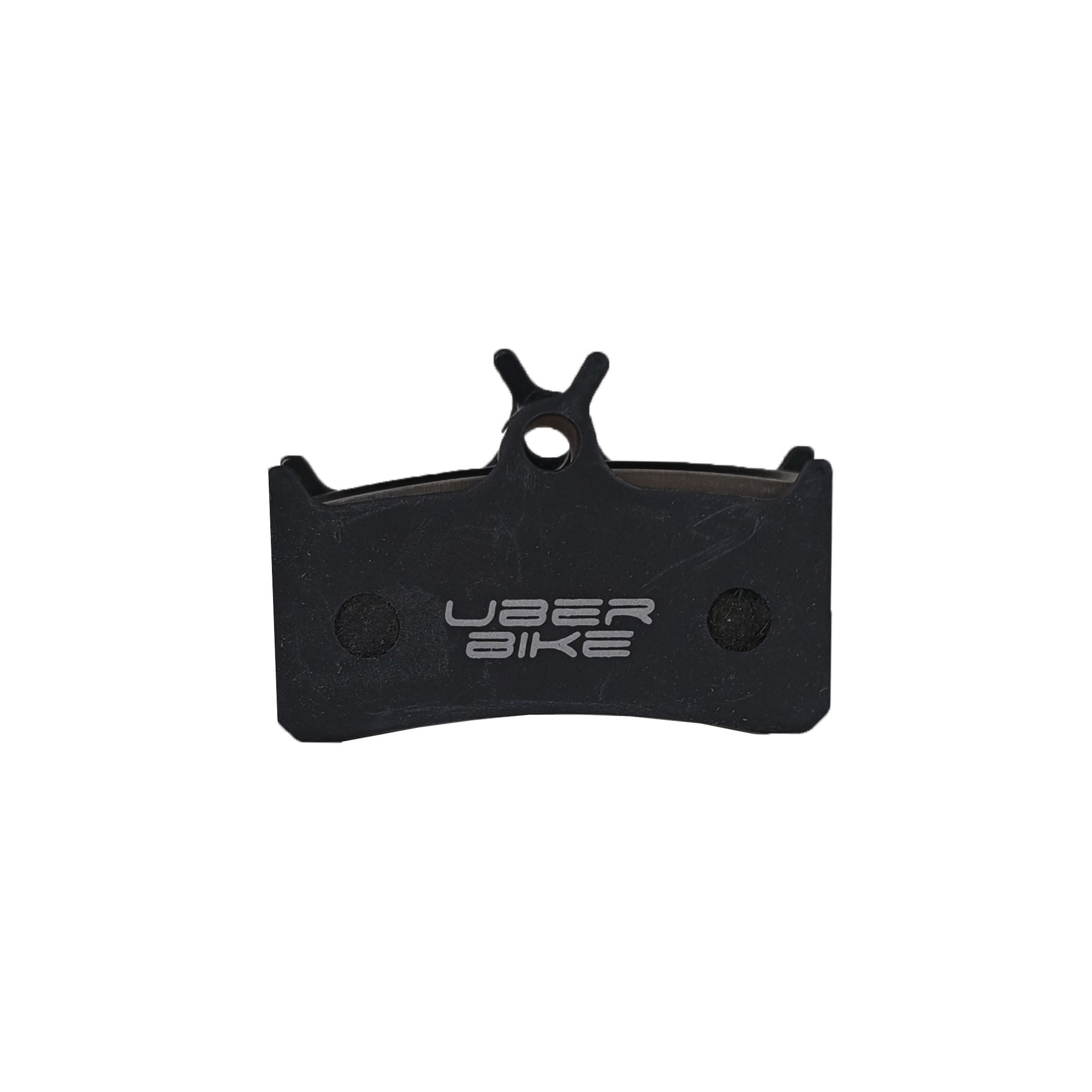 hope mono m4semi metallic  finned brake pad inserts on a white background 