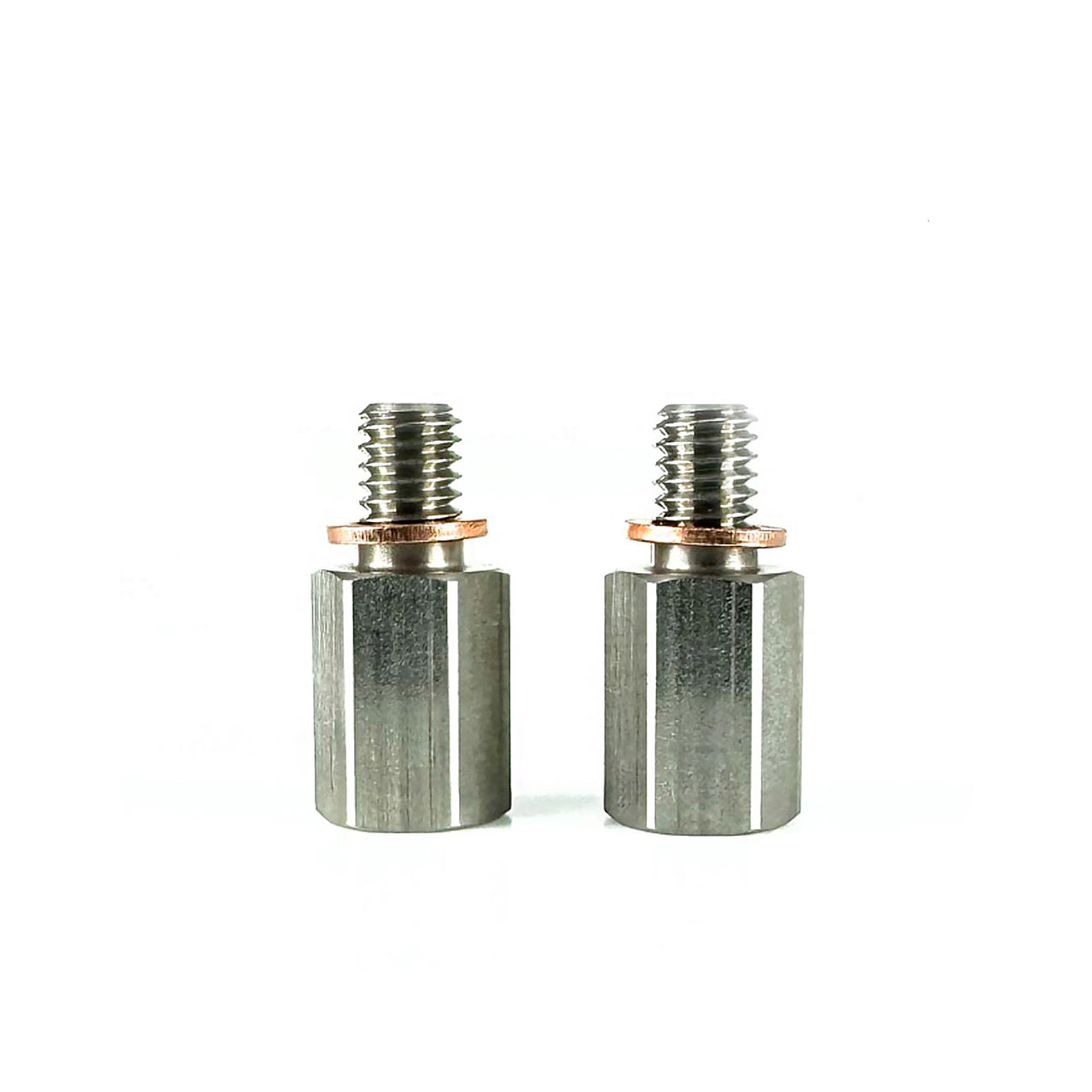 2 hope tech brake lever fitting on a white background