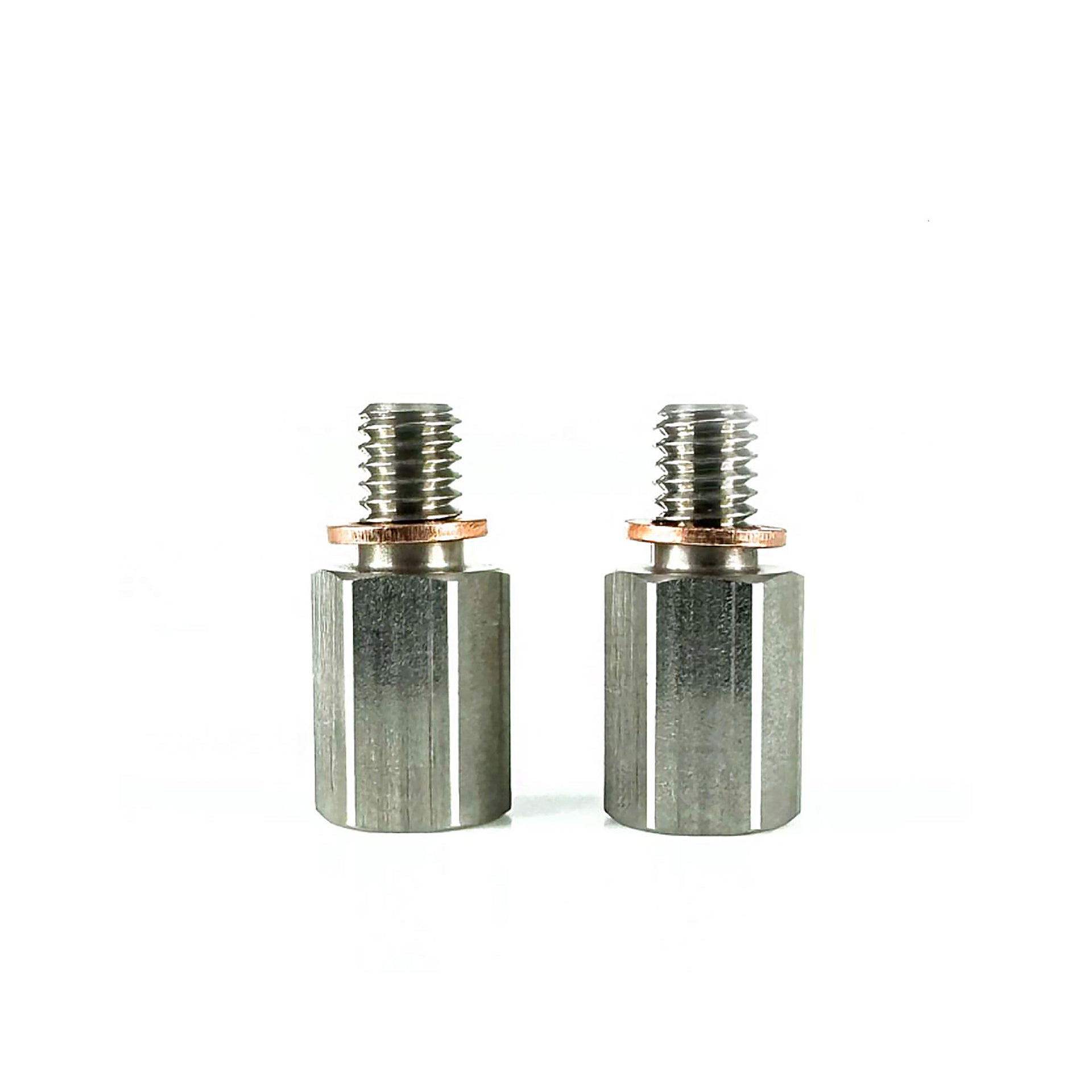 2 hope tech brake lever fitting on a white background