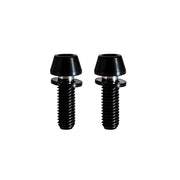 2 m5x15mm black titanium bolts on a white background