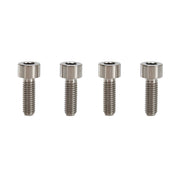 4 raw m5x15 cap head titanium bolts on a white background