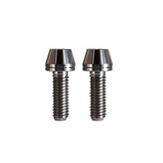 2 m5x15mm raw titanium bolts on a white background