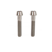 2 raw m6x32 titanium bolts with no washer on a white background