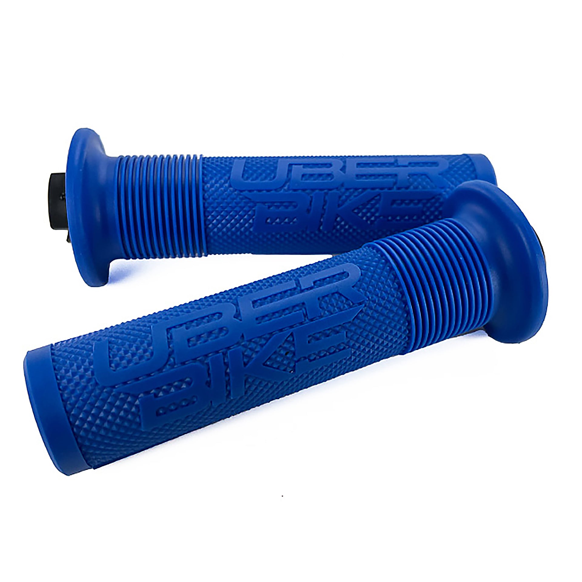 blue mushroom waffle bicycle grip inserts on a white background