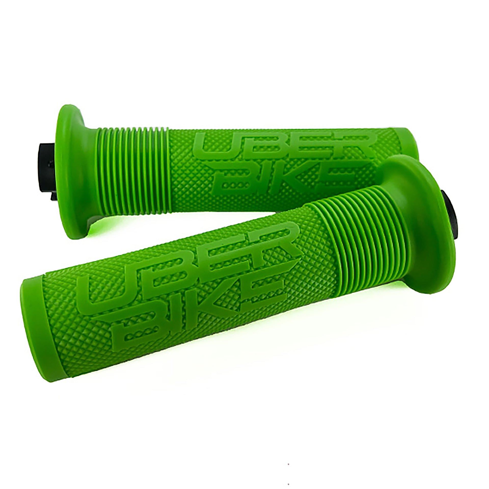 green mushroom waffle bicycle grip inserts on a white background