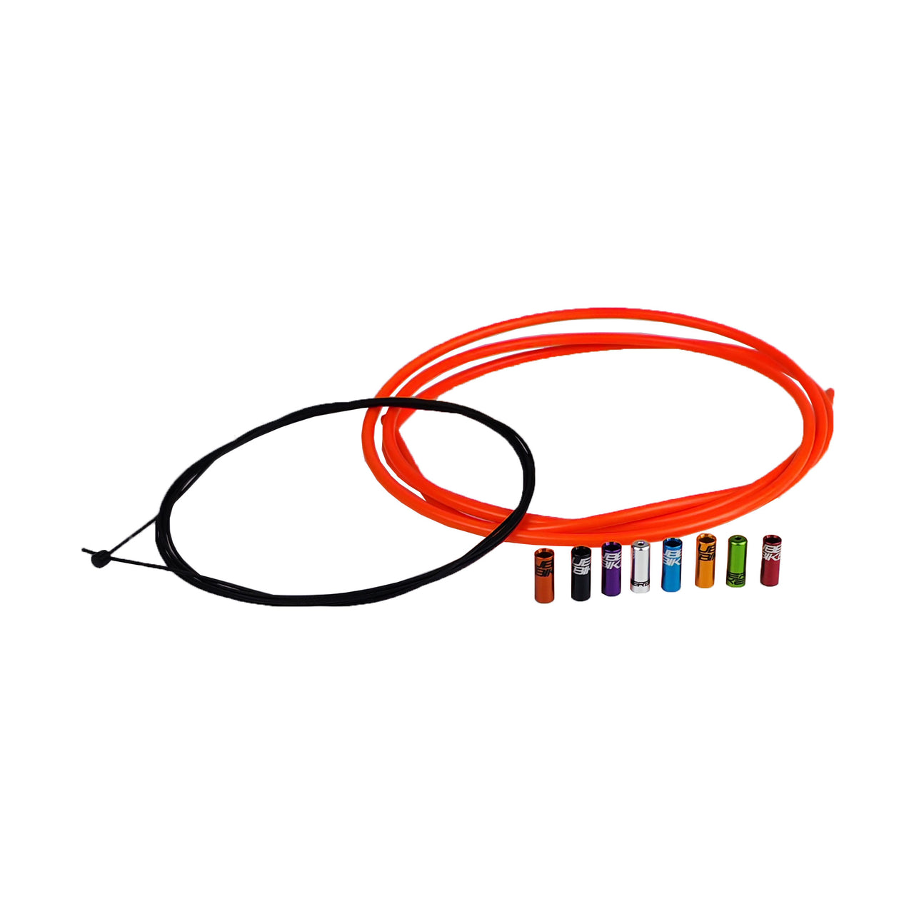 orange gear cable kit with different coloured sealed ferrules on a white background