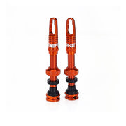 two orange wheel valves on a white background