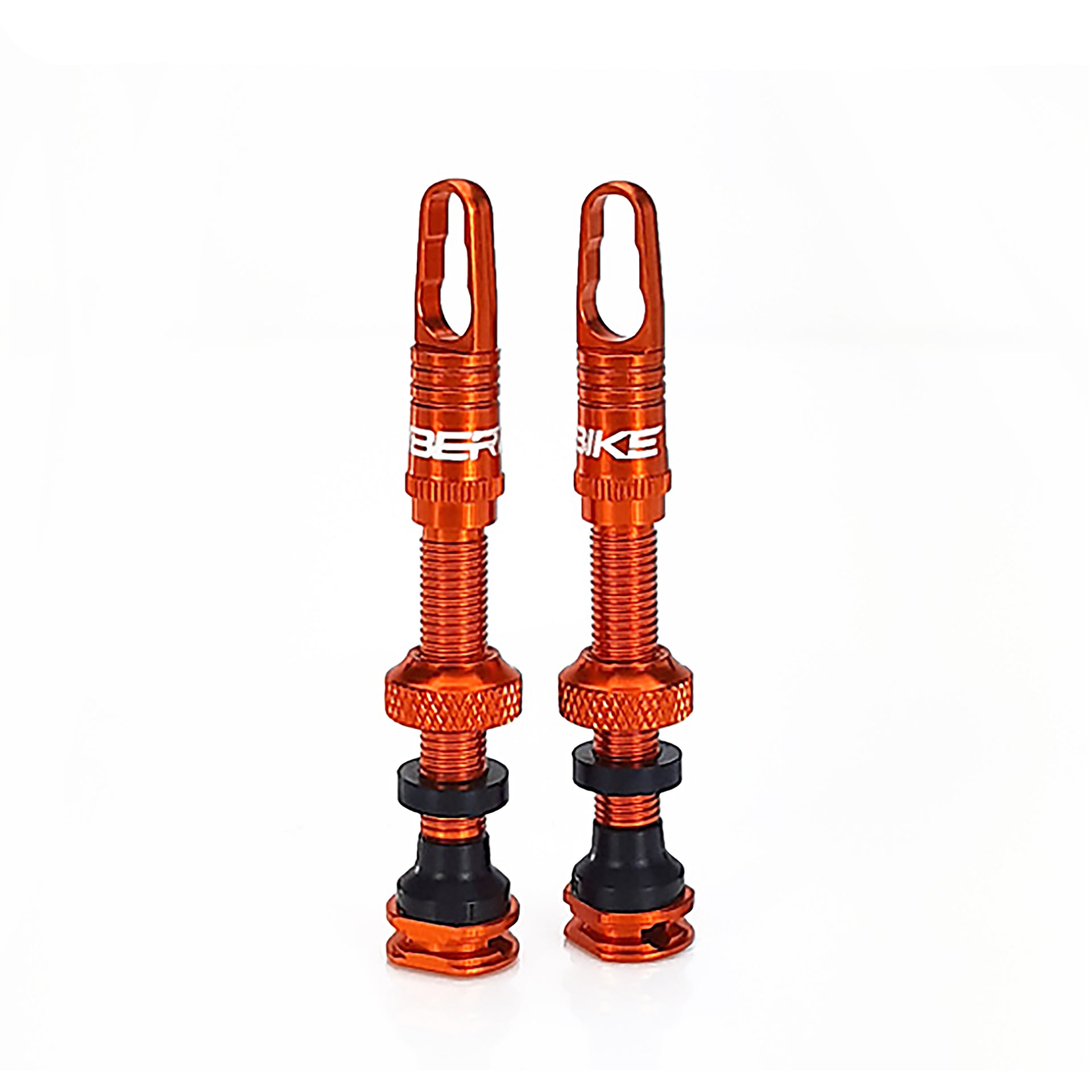 two orange wheel valves on a white background