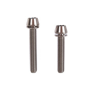 2 raw post mount adapter taperhead titanium bolts on a white background